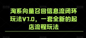 淘系向量召回信息流闭环玩法V7.0，一套全新的起店流程玩法-最全项目网