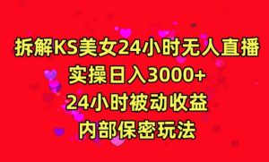 利用快手24小时无人美女直播,实操日入3000,24小时被动收益,内部保密玩法【揭秘】-最全项目网