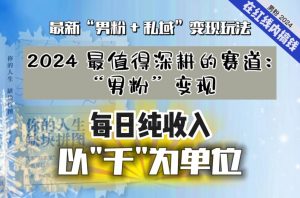 【私域流量最值钱】把“男粉”流量打到手，你便有无数种方法可以轻松变现，每日纯收入以“千”为单位-最全项目网