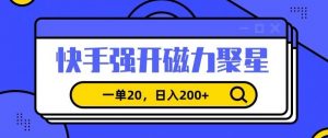 信息差赚钱项目，快手强开磁力聚星，一单20，日入200+【揭秘】-最全项目网