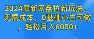 2024最新网盘拉新玩法,无需成本,0基础小白可做,轻松月入6000+【揭秘】-最全项目网