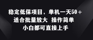 稳定低保项目,单机一天50+适合批量放大 操作简单 小白都可直接上手【揭秘】-最全项目网