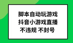 脚本自动玩游戏,抖音小游戏直播,不违规不封号可批量做【揭秘】-最全项目网