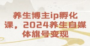 养生博主ip孵化课，2024养生自媒体旗号变现-最全项目网