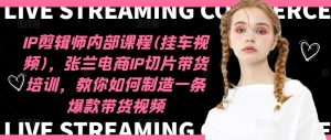 IP剪辑师内部课程(挂车视频)（更新09月），张兰电商IP切片带货培训，教你如何制造一条爆款带货视频-最全项目网