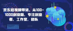 京东短视频带货,从100-1000创业版,专注创业者,工作室,团队-最全项目网