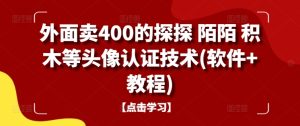 外面卖400的探探 陌陌 积木等头像认证技术(软件+教程)-最全项目网