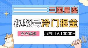 2024视频号三国冷门赛道掘金，条条视频爆款，操作简单轻松上手，新手小白也能月入1w-最全项目网