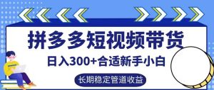 拼多多短视频带货日入300+有长期稳定被动收益,合适新手小白【揭秘】-最全项目网