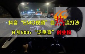 抖音EMO视频自热打法,日引500+“泛垂直”创业粉-最全项目网