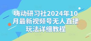 嗨动研习社2024年10月最新视频号无人直播玩法详细教程-最全项目网