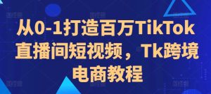 从0-1打造百万TikTok直播间短视频，Tk跨境电商教程-最全项目网