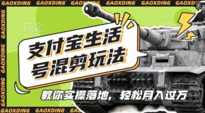 支付宝生活号军事赛道混剪玩法，纯原创视频，手把手教你实操落地，懒人必看【揭秘】-最全项目网