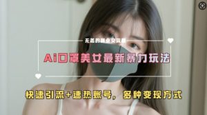 AI美女新玩法，超大流量+快速引流+速热账号-最全项目网