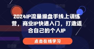2024IP流量操盘手线上训练营，商业IP快速入门，打造适合自己的个人IP-最全项目网