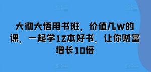 大彻大悟用书班，价值几W的课，一起学12本好书，让你财富增长10倍-最全项目网