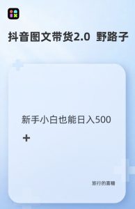 抖音图文带货野路子2.0玩法,暴力起号,单日收益多张,小白也可轻松上手【揭秘】-最全项目网
