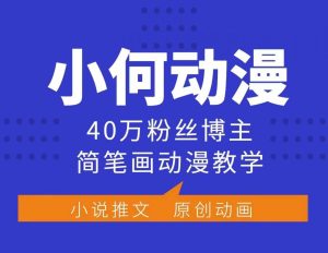 小何动漫简笔画动漫教学,40万粉丝博主课程,可做伙伴计划、分成计划、接广告等-最全项目网