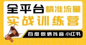 全平台精准流量实战训练营,百度微信抖音小红书SEO引流教程-最全项目网
