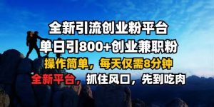 全新引流创业粉平台 单日引800+，创业兼职粉，操作简单，每天仅需8分钟【仅揭秘】-最全项目网