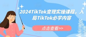 2024TikTok变现实操课程,入局TikTok必学内容-最全项目网