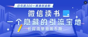 微信读书，一个隐藏的引流宝地，不为人知的小众打法，日引流300+精准创业粉，长尾流量源源不断-最全项目网