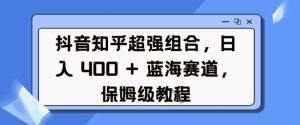 抖音知乎超强组合，日入4张， 蓝海赛道，保姆级教程-最全项目网