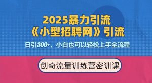 2025最新暴力引流方法,招聘平台一天引流300+,日变现多张,专业人士力荐-最全项目网
