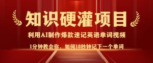 知识硬灌,10秒钟让你记住一个单词,3分钟一个视频,日入多张不是梦-最全项目网