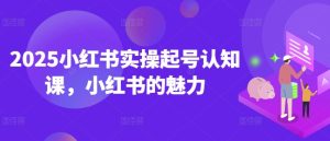 2025小红书实操起号认知课,小红书的魅力-最全项目网