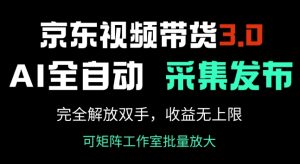 京东视频带货3.0，Ai全自动采集+自动发布，完全解放双手，收入无上限-最全项目网