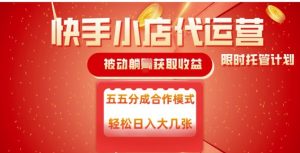 快手小店代运营,被动躺Z收益,收益五五分,单日稳定变现五张【揭秘】-最全项目网