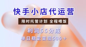 快手小店代运营3.0,模式新升级,收益55分,稳定单日5张【揭秘】-最全项目网