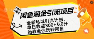 闲鱼淘金私域引流计划,从0开始玩转闲鱼,副业也可以挣到全职的工资-最全项目网