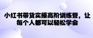 小红书带货实操高阶训练营,让每个人都可以轻松学会-最全项目网