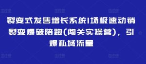 裂变式发售增长系统1场极速动销裂变爆破陪跑(闯关实操营),引爆私域流量-最全项目网