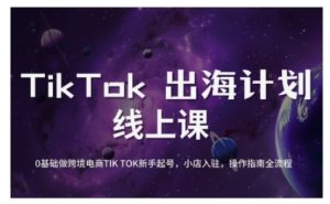 TikTok跨境电商新手起号与运营全攻略,0基础做跨境电商TIKTOK新手起号,小店入驻,操作指南全流程-最全项目网
