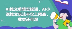 AI推文剪辑实操课,AI小说推文玩法不仅上限高,收益还可观-最全项目网