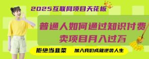 2025互联网项目天花板,普通人如何通过知识付费卖项目月入过W,拒绝当韭菜【揭秘】-最全项目网