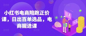 小红书电商陪跑正价课,小红书官方认证电商讲师教学,日出百单选品,电商掘进课-最全项目网