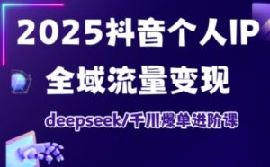 2025抖音个人IP全域流量变现进阶课,deepseek千川爆单进阶课-最全项目网