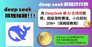 用DeepSeek做AI古诗词视频,超级涨粉赛道,小白轻松涨粉10W+(保姆级教程)-最全项目网