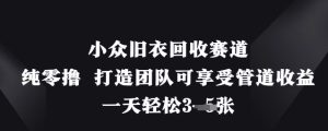 小众旧衣回收赛道，纯零撸 打造团队可享受管道收益，一天轻松3张-最全项目网
