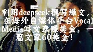 出海搞钱！利用deepseek撰写爆文，在海外自媒体平台Vocal Media写文章挣美金，一篇文章60刀-最全项目网