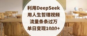 利用DeepSeek用人生哲理视频，流量条条过万，单日变现数张-最全项目网