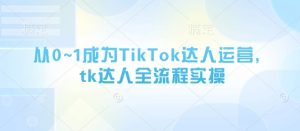 从0~1成为TikTok达人运营,tk达人全流程实操-最全项目网