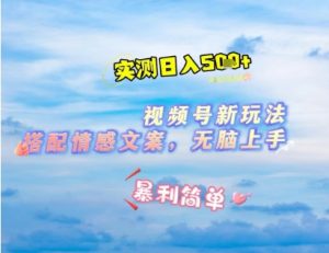 微信视频号最新玩法，表情包搭配情感文案，2分钟一条原创作品，简单好上手，轻松日入几张-最全项目网