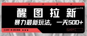 醒图拉新，暴力新玩法，光用手机三分钟制作一条视频，一天轻松5张-最全项目网