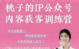 桃子IP公众号内容获客训练营(第3期)，一门让你公众号从0到商业闭环的课程-最全项目网