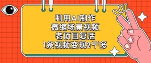 利用AI制作微缩场景视频，老项目复活，1条视频变现2k-最全项目网